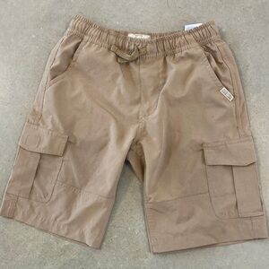 Weatherproof vintage tan Brown Cargo Shorts boys large 10 12